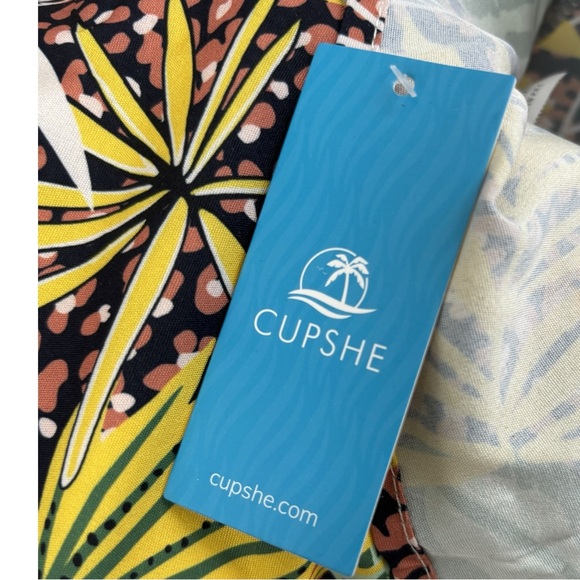 NWT Belted Tropical Leaf Leopard Print Dress M Cupshe - Picture 7 of 11